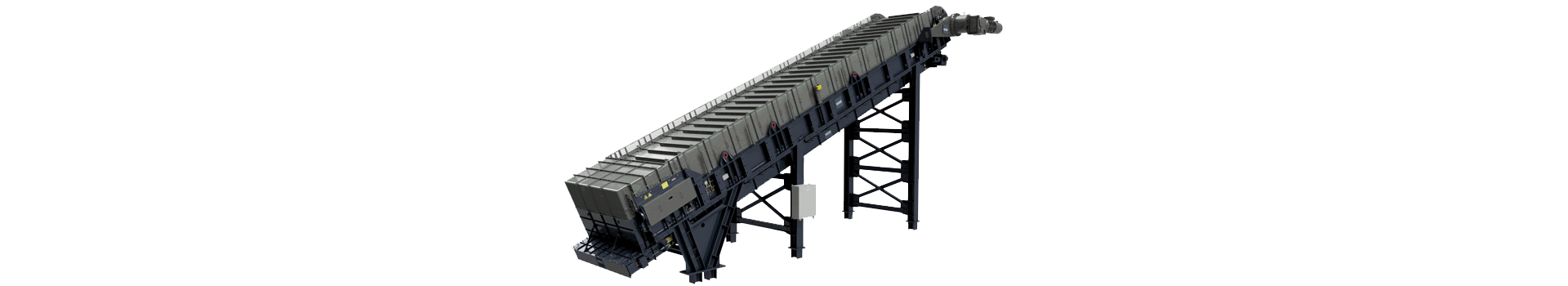 Das Plattenband HAF von HAZEMAG ist ideal für die Bunkerentladung und den Materialtransport in Vorbrechanlagen. Mit seiner robusten Stahlplattenkonstruktion und variablen Fördergeschwindigkeit bietet es eine zuverlässige und verschleißarme Lösung für große Fördermengen. Erfahren Sie, wie das HAF Ihre Förderprozesse optimieren kann.