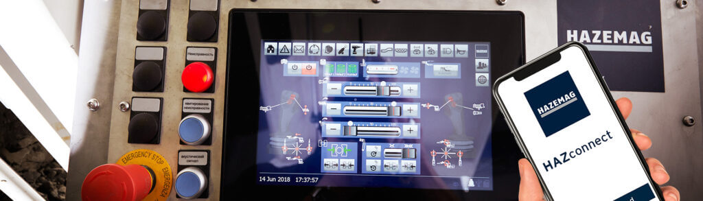Weltweiter Zugriff auf Produktionsdaten auf Ihrem mobilen Gerät... erstellen und empfangen Sie maßgeschneiderte Berichte von ihrem HAZEMAG Equipment und -Anlagen.
