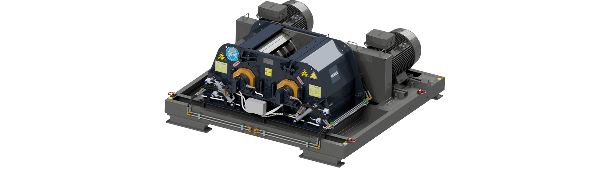 The HNM hammer mill is typically used for fine crushing. The two non-reversible rotors ensure high capacity while maintaining a compact machine width.
