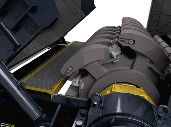 Close-up of a Hazemag impact crusher – robust design for efficient primary and secondary crushing