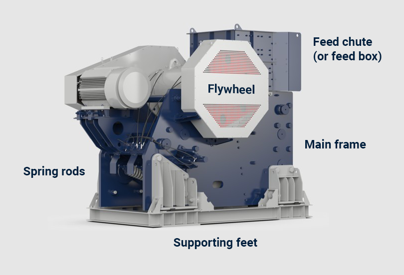Jaw crusher eccentric shaft and bearing assembly for high-load applications