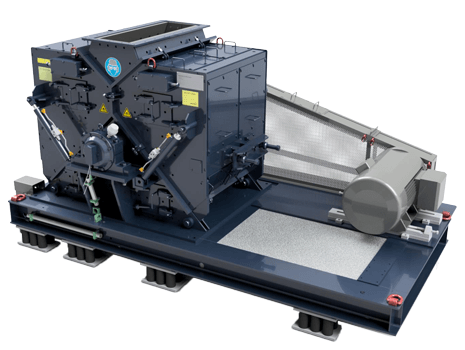 Hammermühle Unirotor HUV von Hazemag – industrielle Zerkleinerungsmaschine für Gestein und mineralische Rohstoffe in robuster Bauweise
